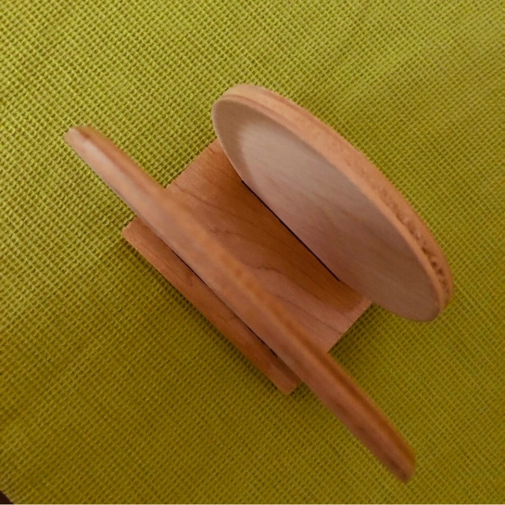Napkin holder Miami flamingo wood round circles tan palm FL souvenir vintage 60s - Picture 3 of 6